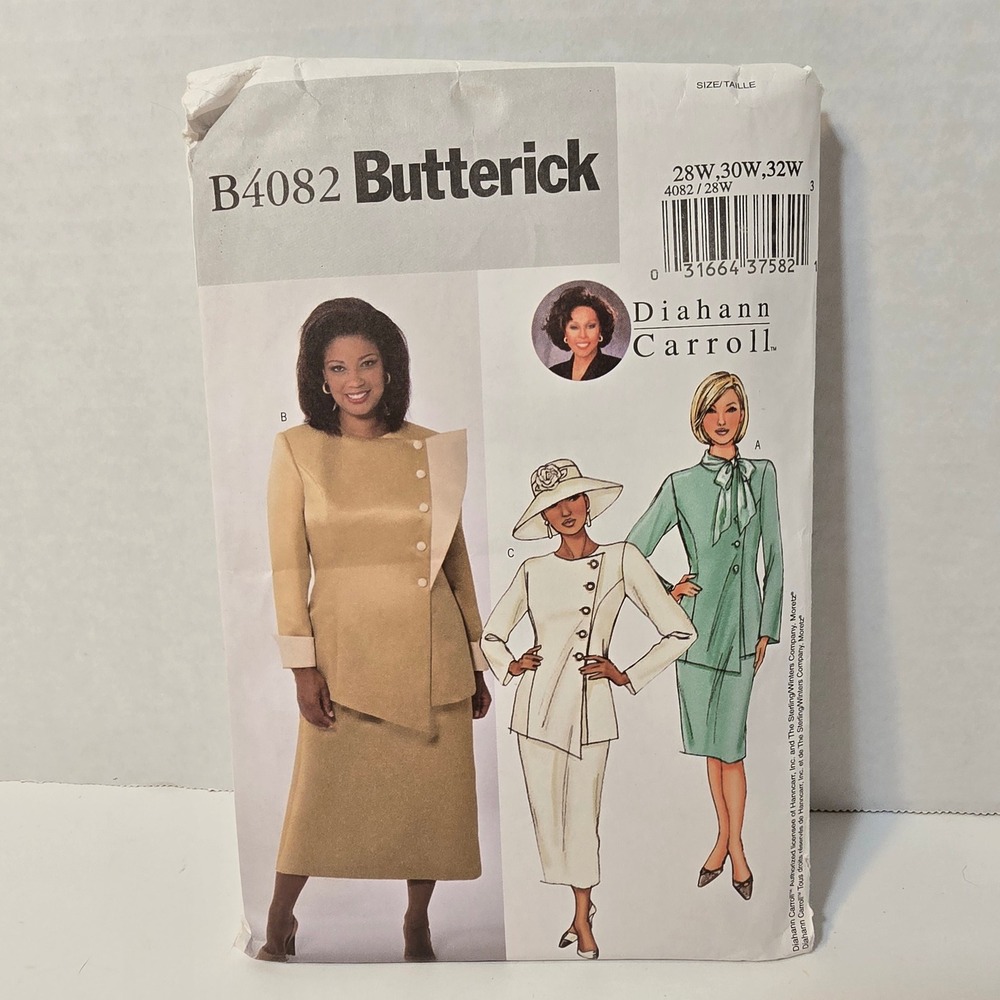 Butterick‎ B4082 Uncut Sewing Pattern Plus Size Lined Jacket Straight Skirt
